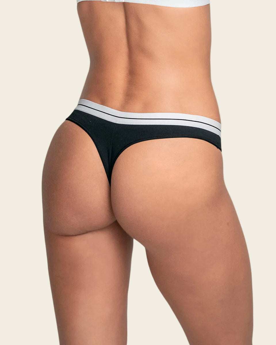 Tanga en algodón con elástico suave en cintura