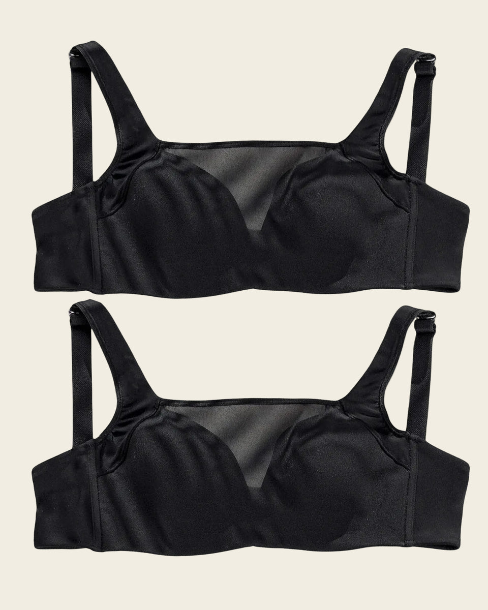 Paquete x 2 sujetadores brastop con buen cubrimiento de sisa y espalda
