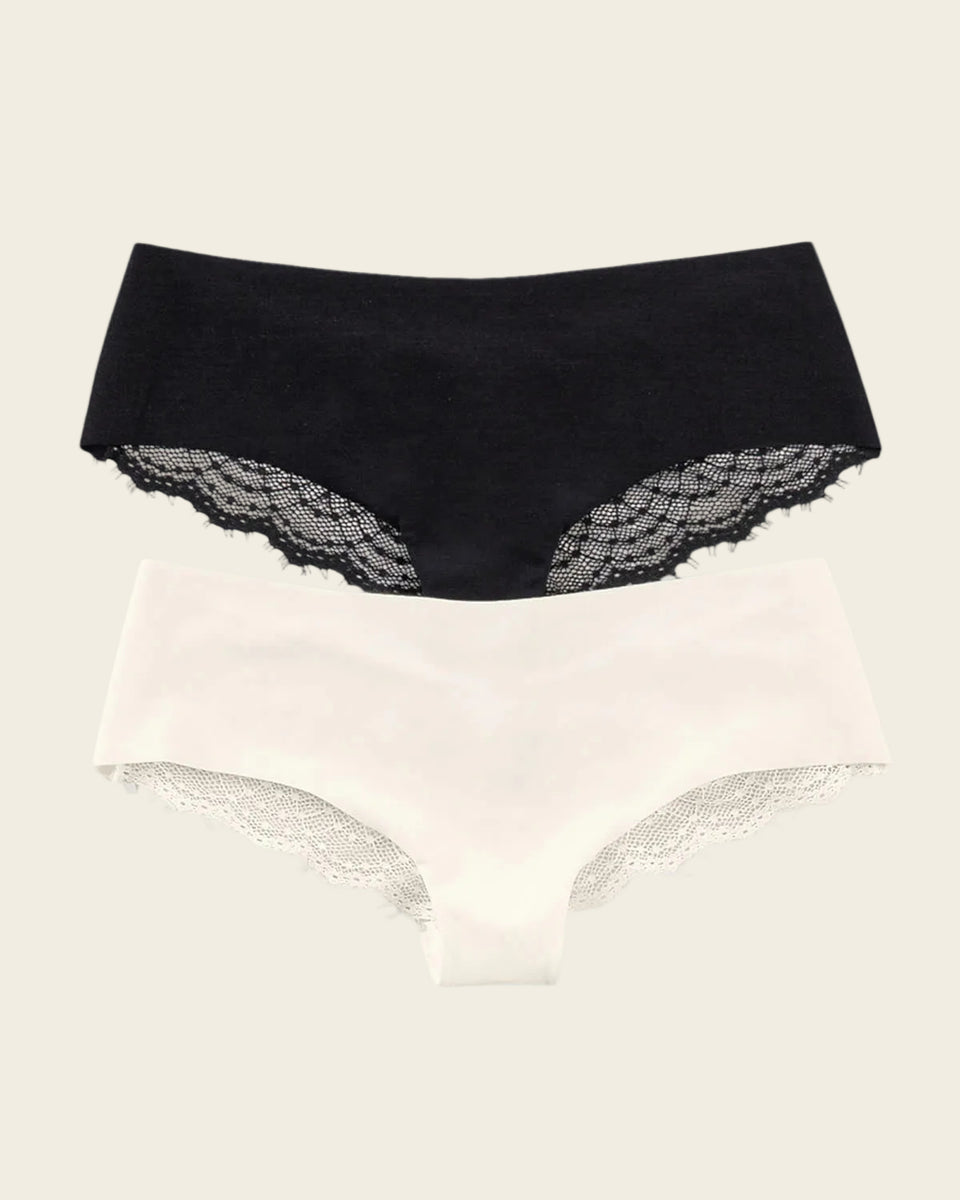 Paquete x 2 panties cacheteros descaderados con encaje