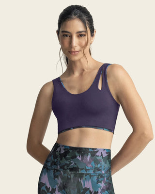 Top doble cara deportivo#color_186-estampado-flores-morado