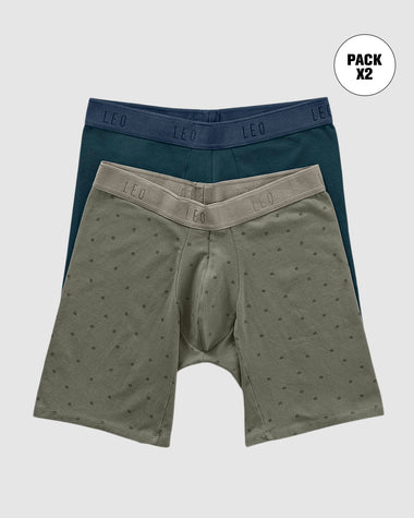 Paquete x2 bóxers largos ajustado en algodón#color_s73-estampado-verde-azul