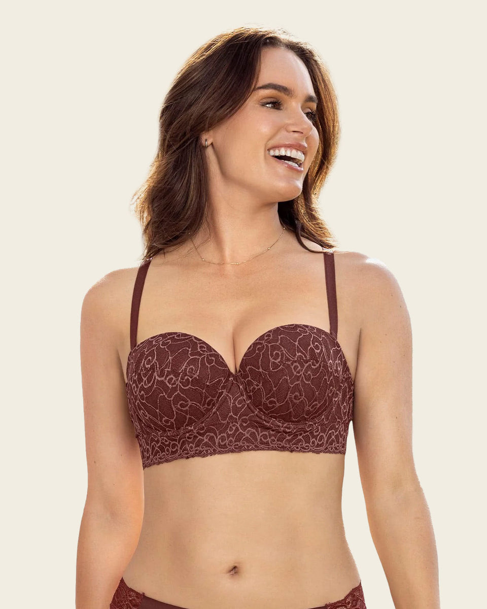 Sujetador balconet de encaje con push up incorporado