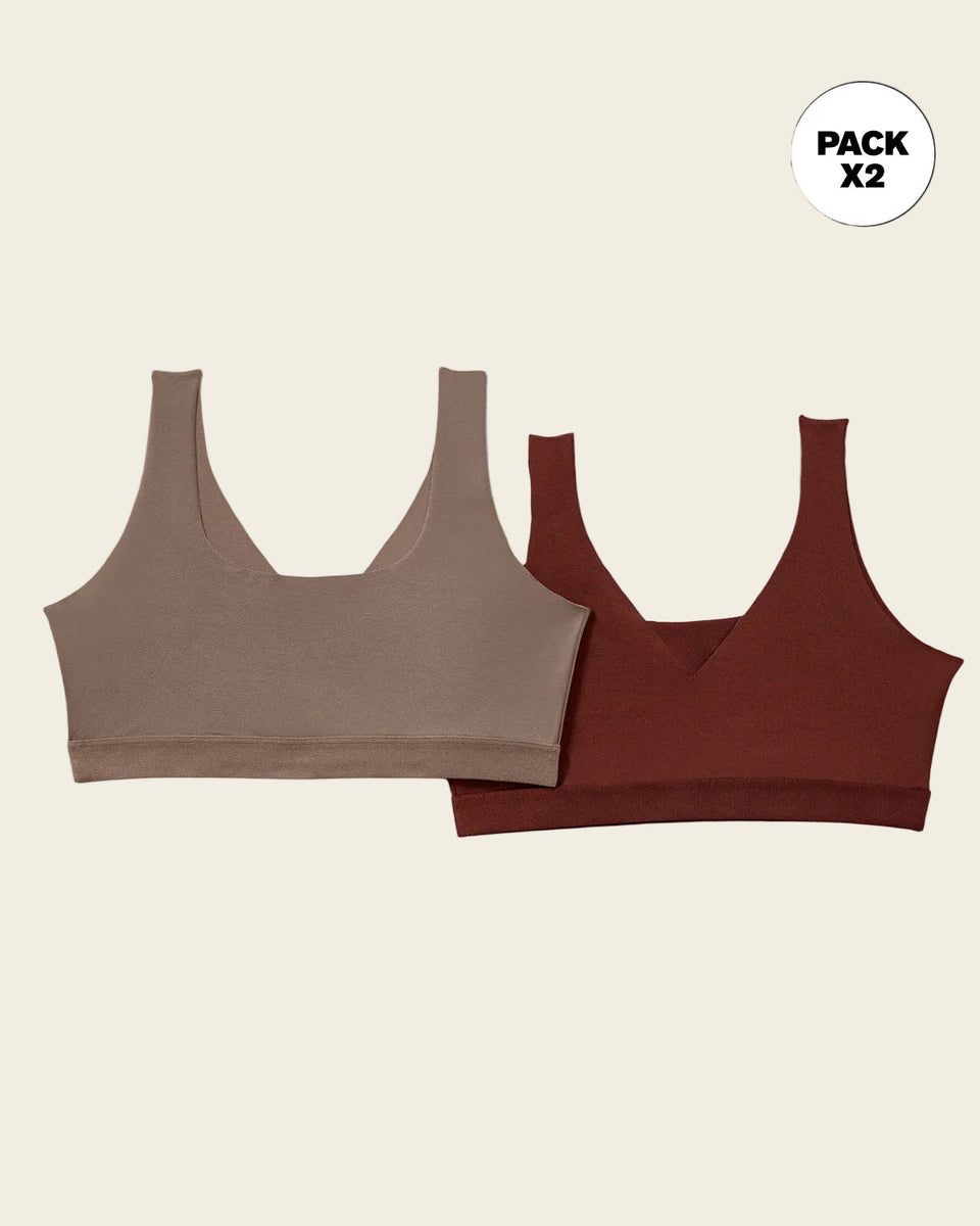 Paquete x 2 tops invisibles doble escote