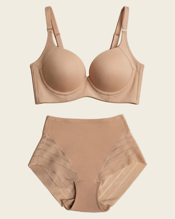 High Profile Bra + Stripe Undetectable Panty en Habano Medio