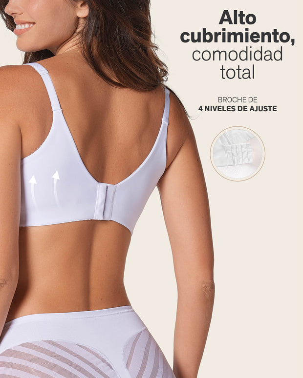 Sujetador de push up suave y cubrimiento alto en sisa y espalda Cover Bra#color_000-blanco