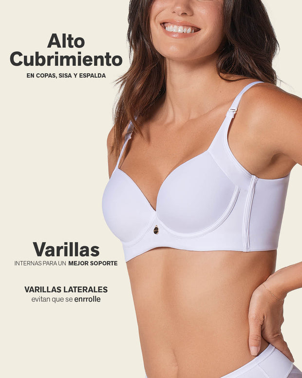 Sujetador de push up suave y cubrimiento alto en sisa y espalda Cover Bra#color_000-blanco