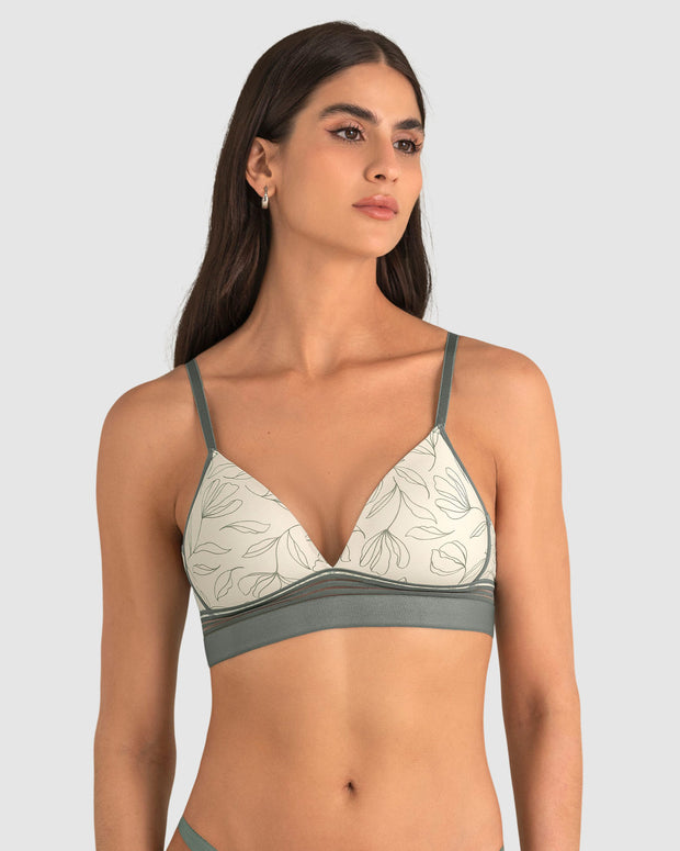 Sujetador ultracómodo sin aros ni estructuras internas#color_b95-fondo-marfil-estampado
