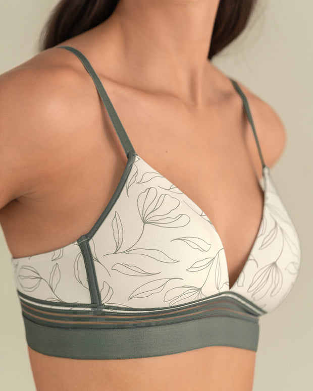 Sujetador ultracómodo sin aros ni estructuras internas#color_b95-fondo-marfil-estampado
