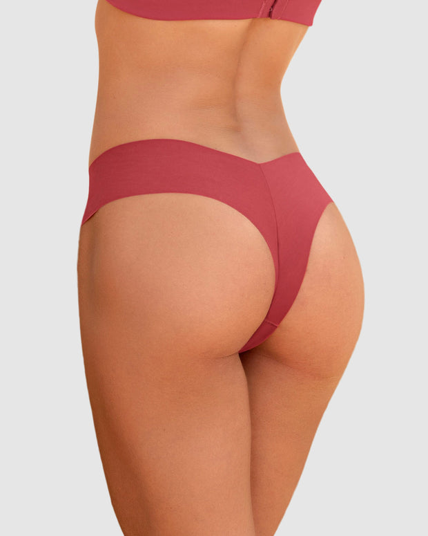Braga tanga invisible ultraplana sin elásticos y de pocas costuras#color_391-rojo-coral