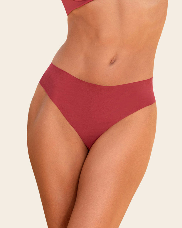 Braga tanga invisible ultraplana sin elásticos y de pocas costuras#color_391-rojo-coral