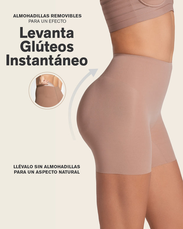 Short de control con almohadillas removibles levanta glúteos#color_857-habano