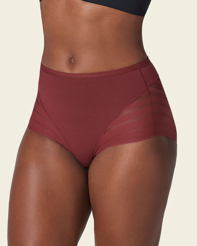 Braga faja clásica con control moderado de abdomen y bandas en tul#color_382-vino