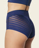 Braga faja clásica con control moderado de abdomen y bandas en tul#color_536-azul-oscuro