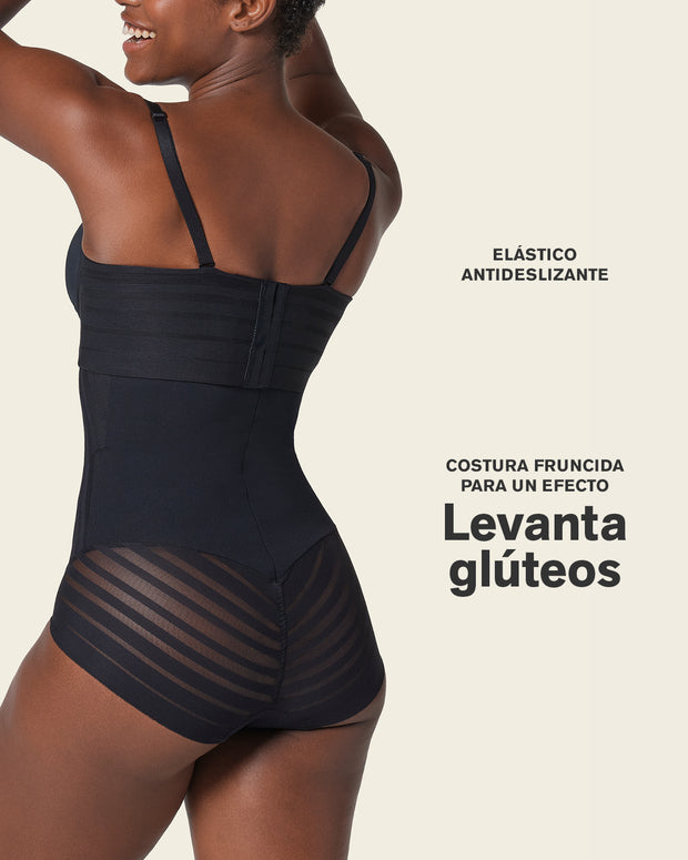 Braga faja pecho libre de control de abdomen invisible en piernas#color_700-negro