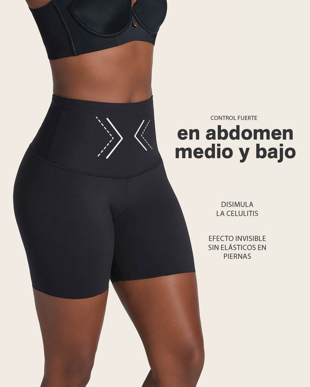 Short de control de abdomen y cintura que disimula la celulitis#color_700-negro