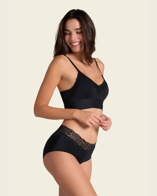 Braga culotte en tela ultraliviana con franja de encaje#color_700-negro