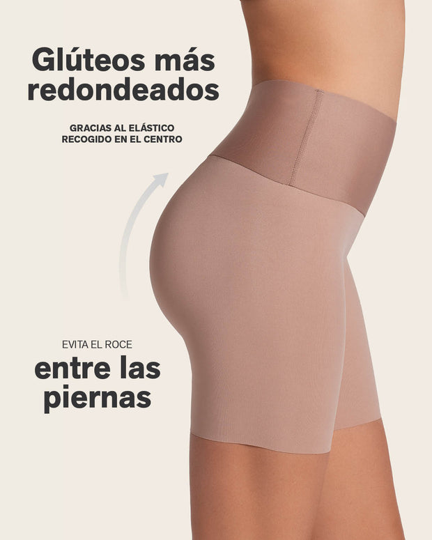 Short de control moderado aspecto invisible con fajón antideslizante#color_857-habano