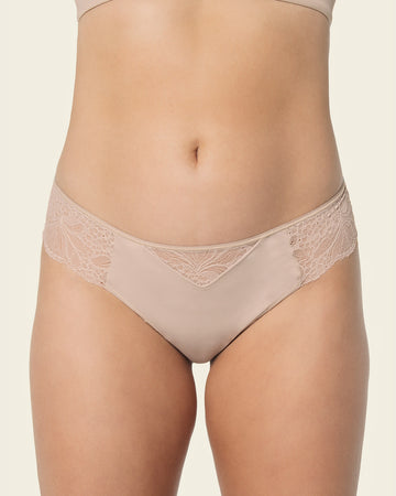 Tanga con laterales en encaje#color_802-beige