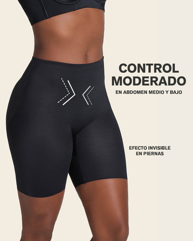 Braga short invisible de control de abdomen efecto levanta glúteos#color_700-negro