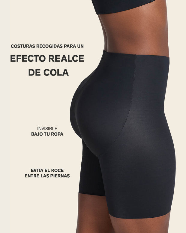 Braga short invisible de control de abdomen efecto levanta glúteos#color_700-negro