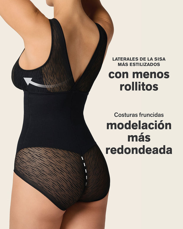 Faja tipo body con bralette incorporado con control de abdomen#color_700-negro