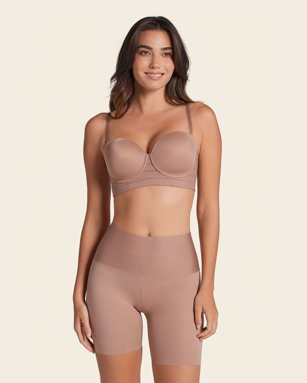 Short de control moderado aspecto invisible con fajón antideslizante#color_857-habano