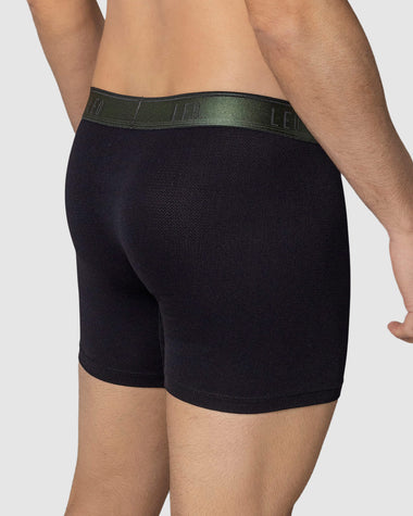 Bóxer medio diseño ergonómico ultrafresco y cómodo#color_496-negro-elastico-verde