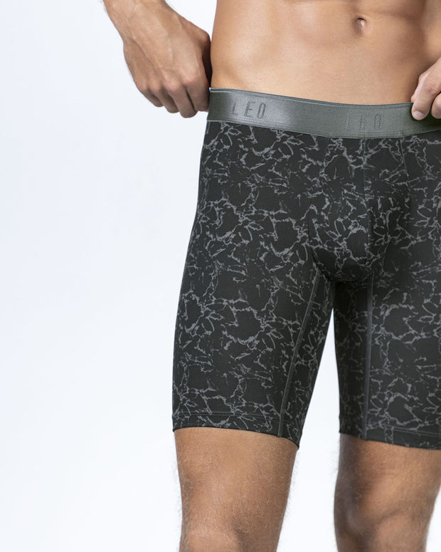 Bóxer largo en microfibra con diseño ergonómico#color_723-azul-estampado