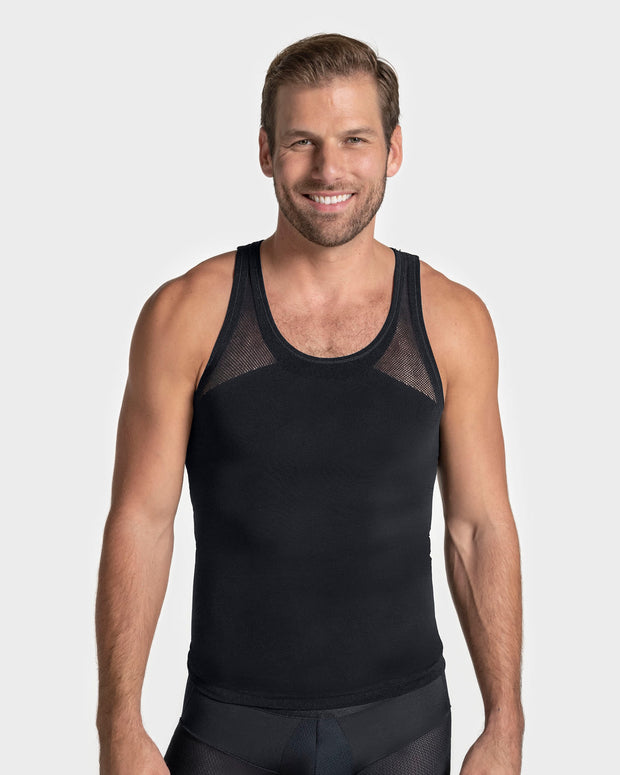 Paquete x 3 camisetas ajustadas para hombre con compresión suave en microfibra#color_700-negro