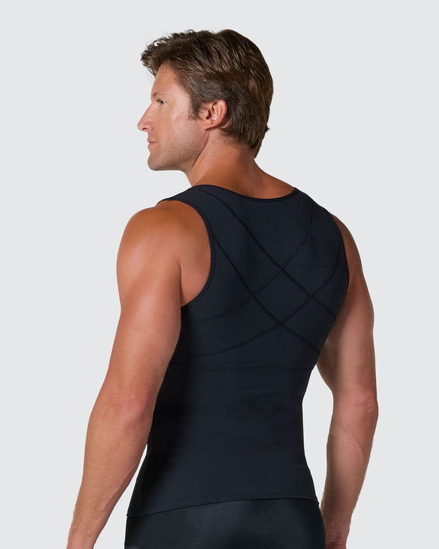 Chaleco de compresión con doble capa de tela en abdomen y espalda#color_700-negro