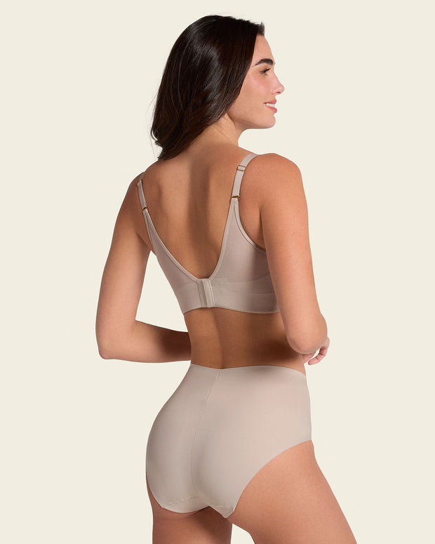 Sujetador memory bustier triangular de push-up alto y buen cubrimiento#color_802-habano-claro