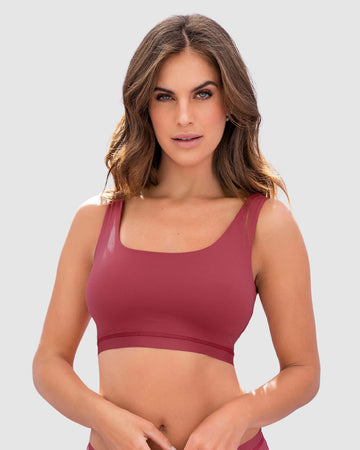 Top talla única ultra cómodo con bolsillo interno para guardarlo Pocket Bra#color_484-rojo-medio