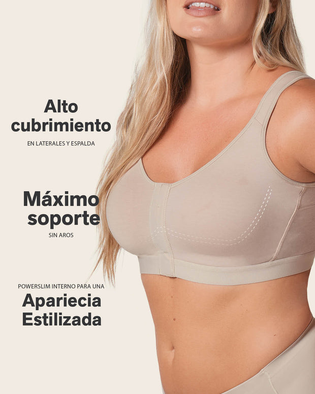 Sujetador sin aro ultracomodo de alto soporte y cubrimiento everyday bra#color_281-palo-de-rosa