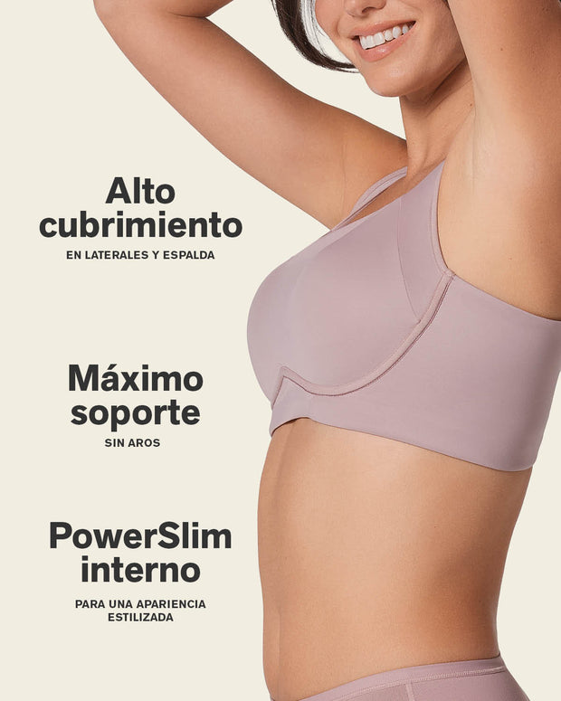 Sujetador sin aro ultracomodo de alto soporte y cubrimiento everyday bra#color_281-palo-de-rosa
