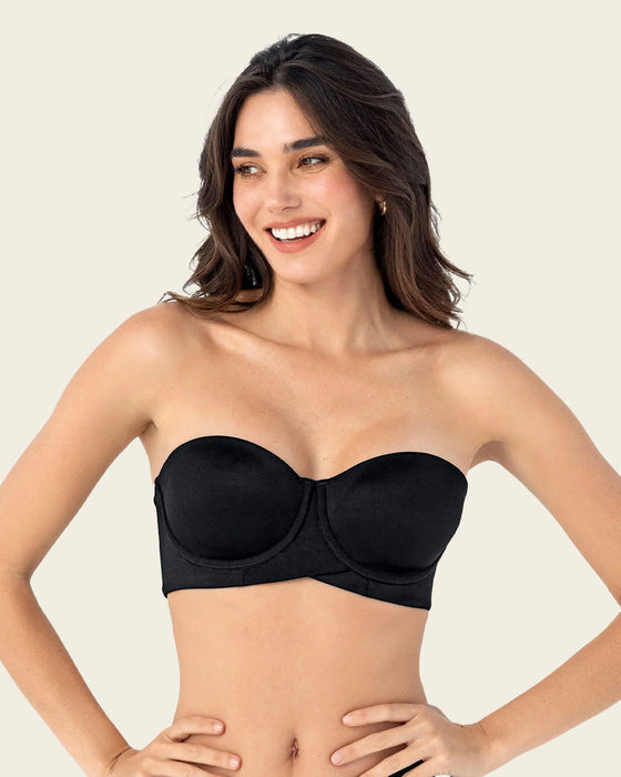 Sujetador  sin  tirantes ideal para pecho mediano y grande#color_700-negro
