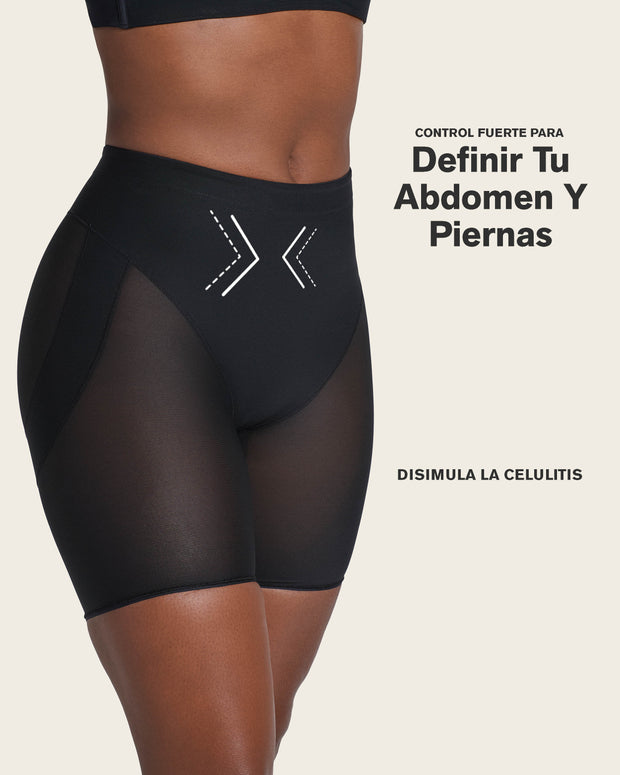 Braga faja tipo short levanta glúteos de control en abdomen#color_700-negro