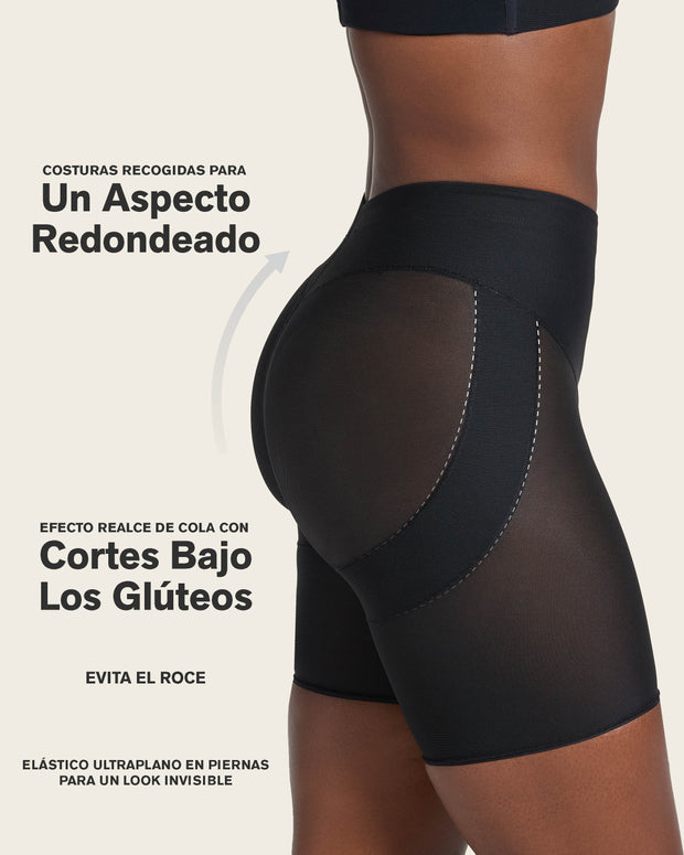 Braga faja tipo short levanta glúteos de control en abdomen#color_700-negro