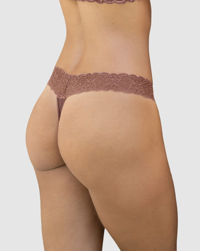 Tanga con encaje en cintura y tela lisa#color_922-habano-oscuro