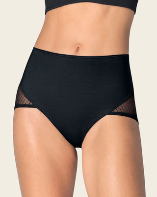 Braga clásica de control fuerte en abdomen, glúteos en tul#color_700-negro