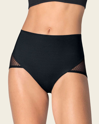 Braga clásica de control fuerte en abdomen, glúteos en tul#color_700-negro