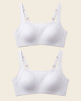 Paquete x 2 sujetadores brastop con buen cubrimiento de sisa y espalda#color_000-blanco
