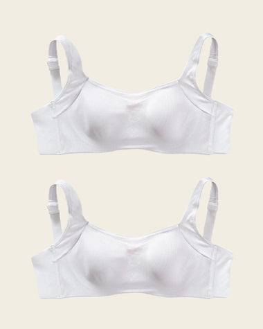 Paquete x 2 sujetadores brastop con buen cubrimiento de sisa y espalda#color_000-blanco