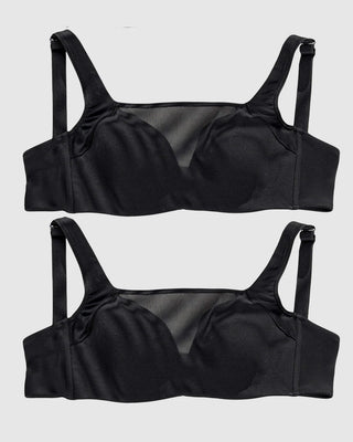Paquete x 2 sujetadores brastop con buen cubrimiento de sisa y espalda#color_700-negro