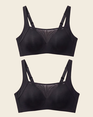 Paquete x 2 sujetadores brastop con buen cubrimiento de sisa y espalda#color_700-negro