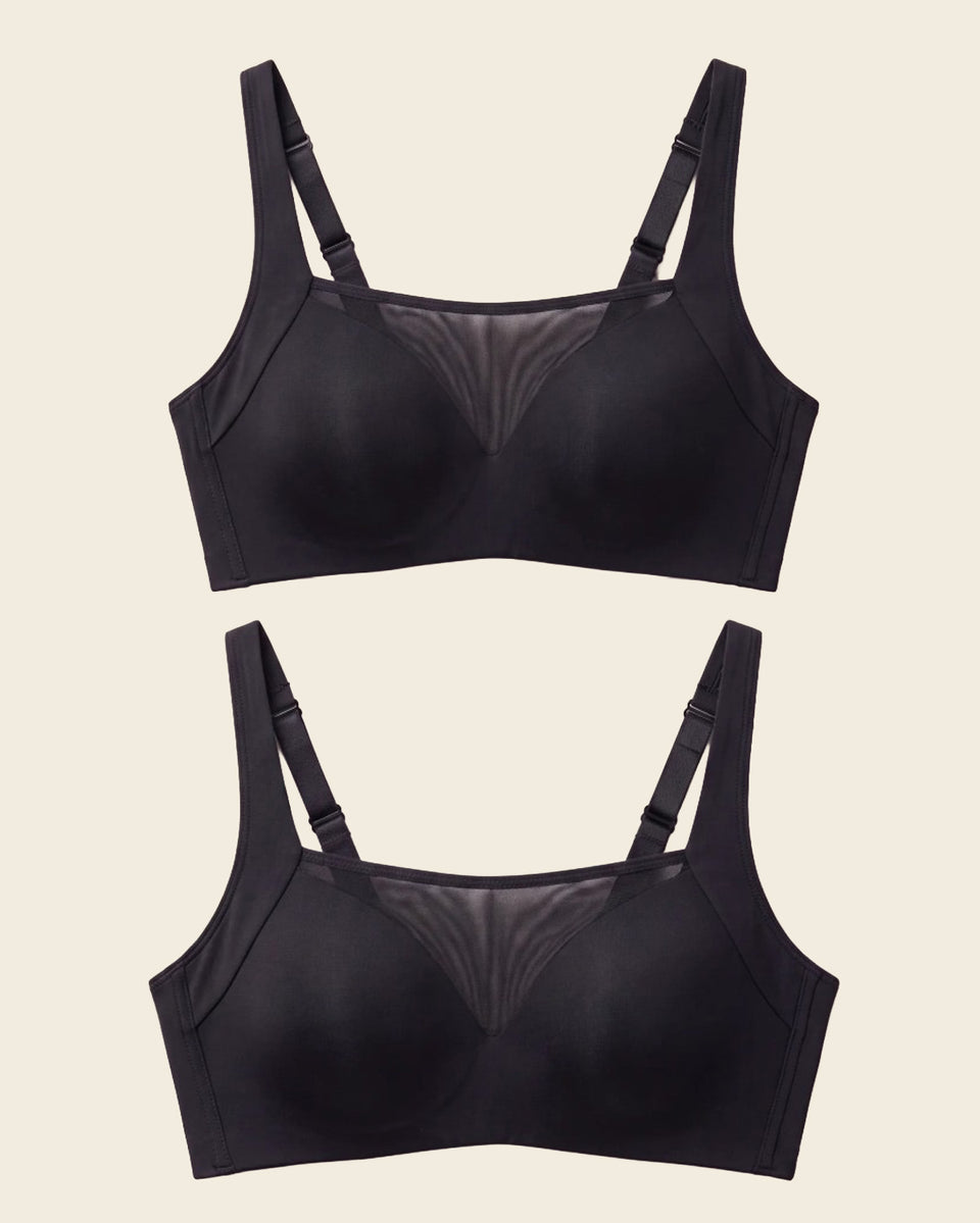 Paquete x 2 sujetadores brastop con buen cubrimiento de sisa y espalda