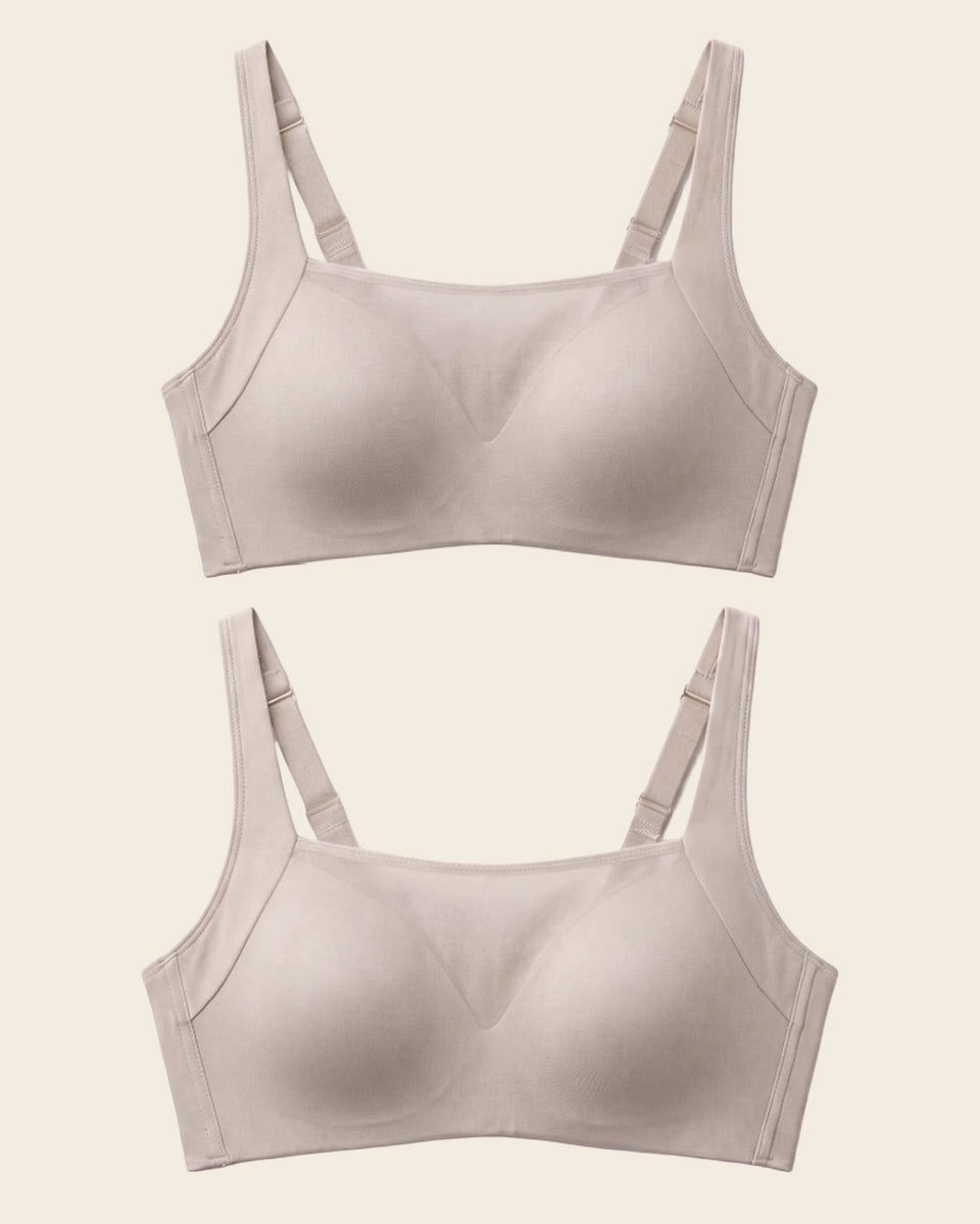 Paquete x 2 sujetadores brastop con buen cubrimiento de sisa y espalda