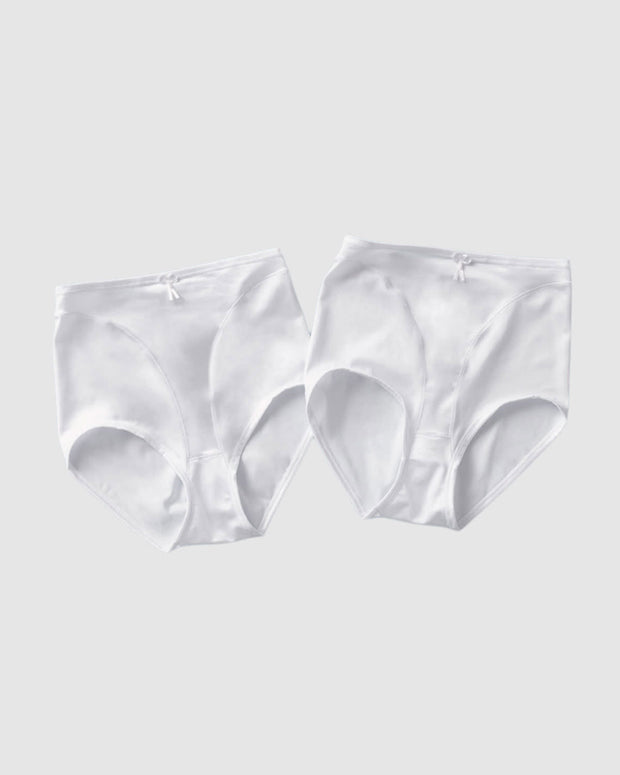 Paquete x 2 bragas fajas clásicas con control suave de abdomen#color_000-blanco