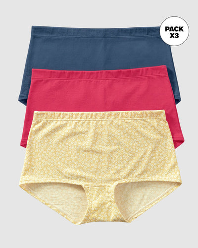3 bóxers en algodón elástico con buen cubrimiento#color_s36-fondo-amarillo-estampado-coral-azul