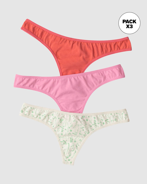 3 tangas en algodón de comodidad extrema#color_s37-marfil-coral-rosado