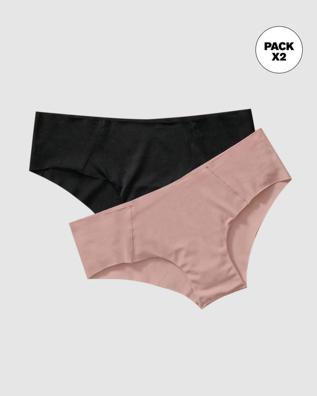 Paquete x 2 culottes invisibles ultracómodos de tiro bajo#color_s04-rosado-claro